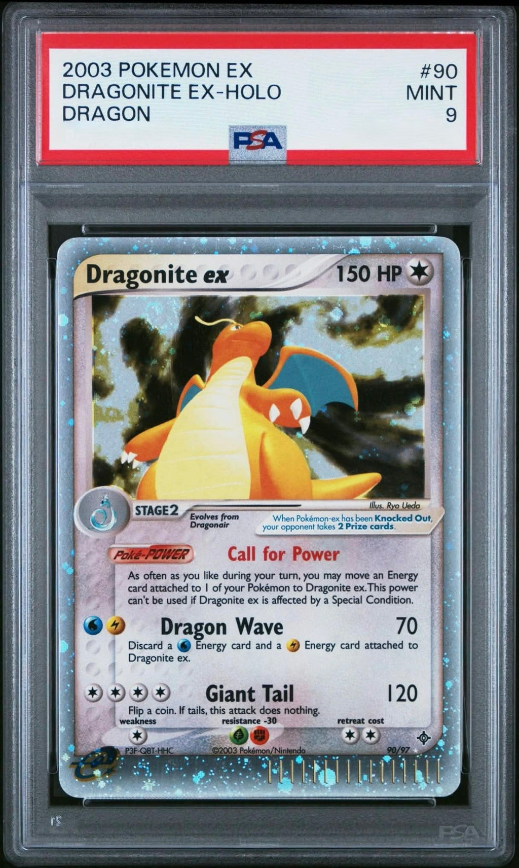 2003 Pokemon EX Dragon 90/97 Dragonite ex Holo Ultra Rare PSA 9