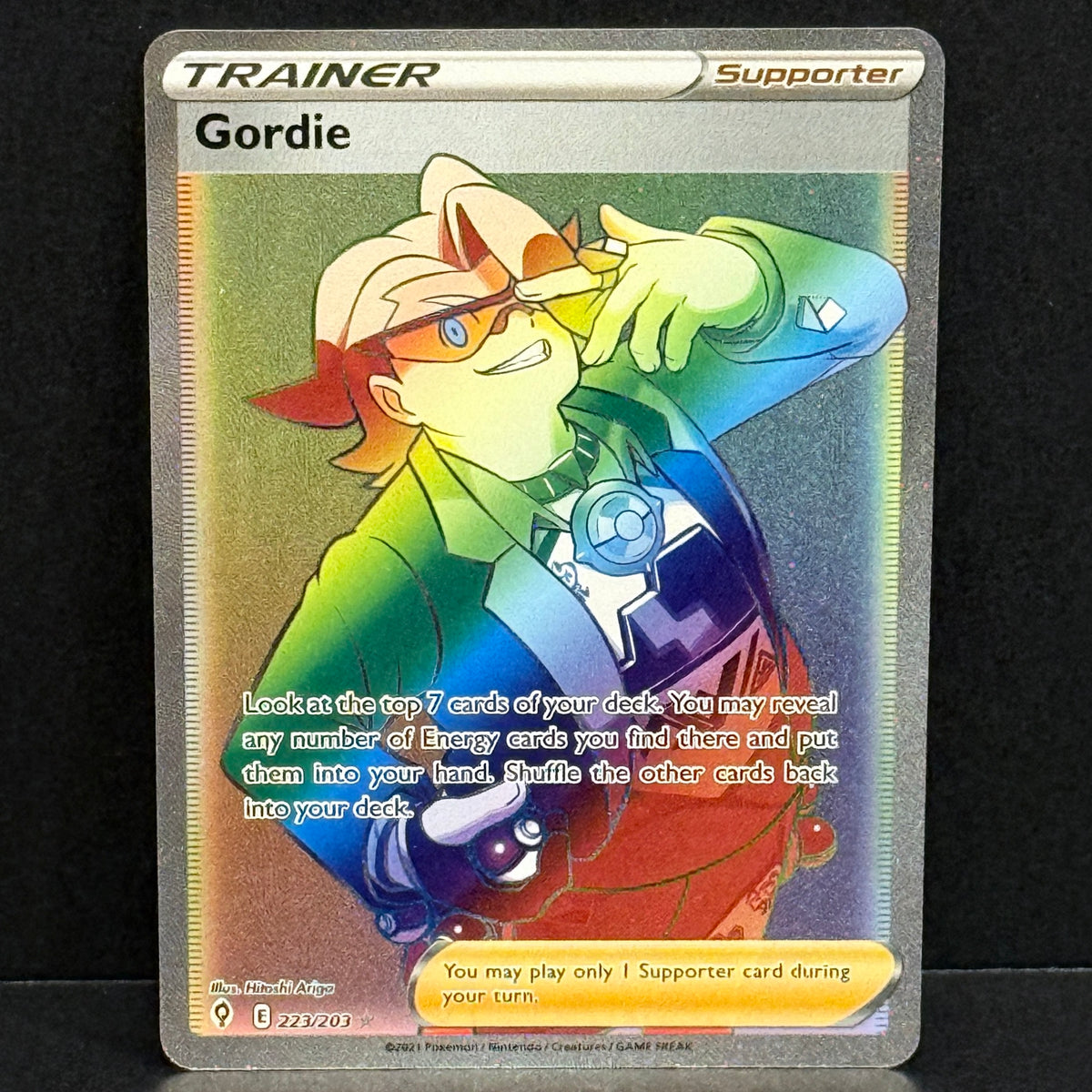 2021 Pokemon Evolving Skies 223/203 Gordie Secret Rare