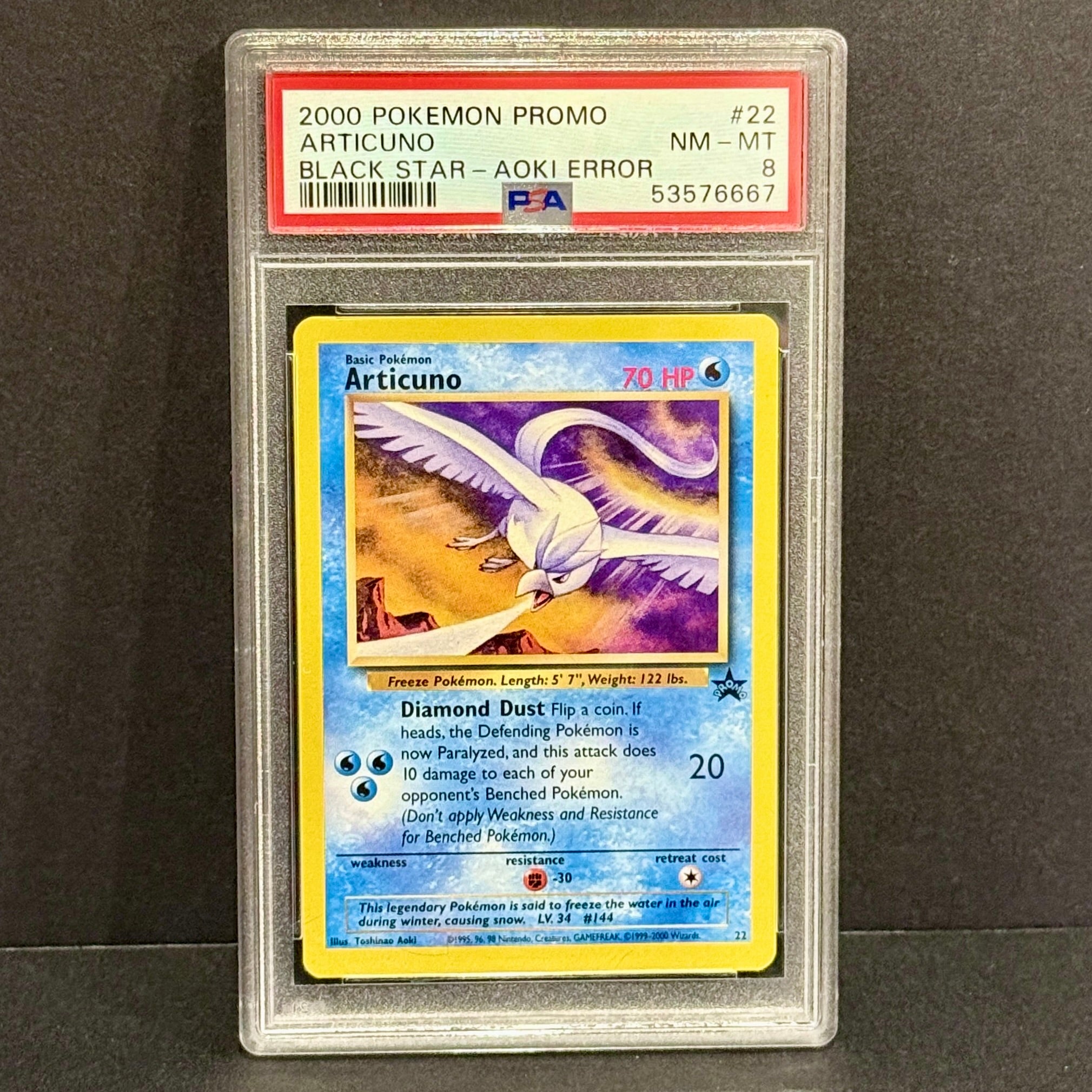 1999 Pokemon WoTC Promo 022/053 Articuno Promo PSA 8