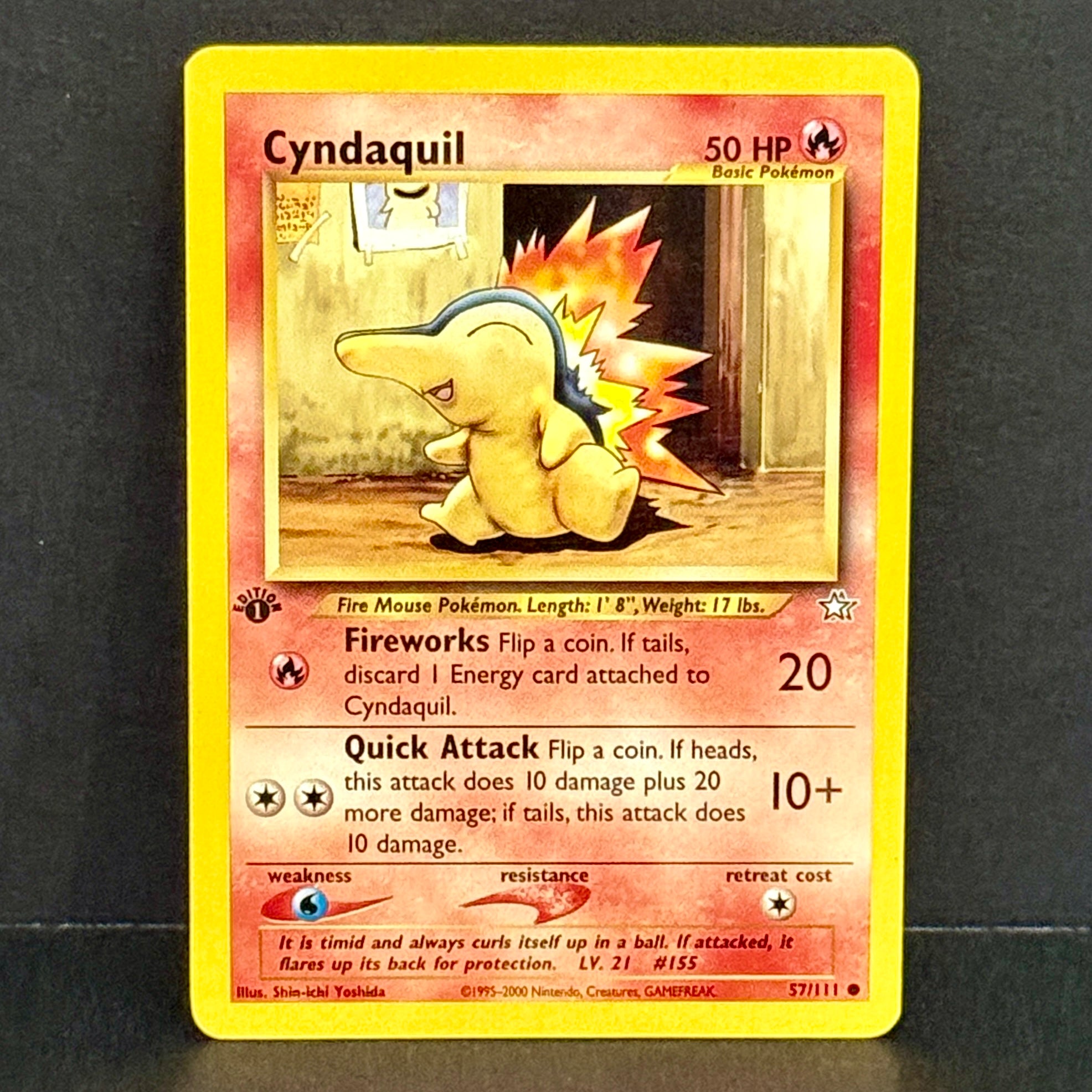 2000 Pokemon Neo Genesis 57/111 Cyndaquil Common 1st Edition