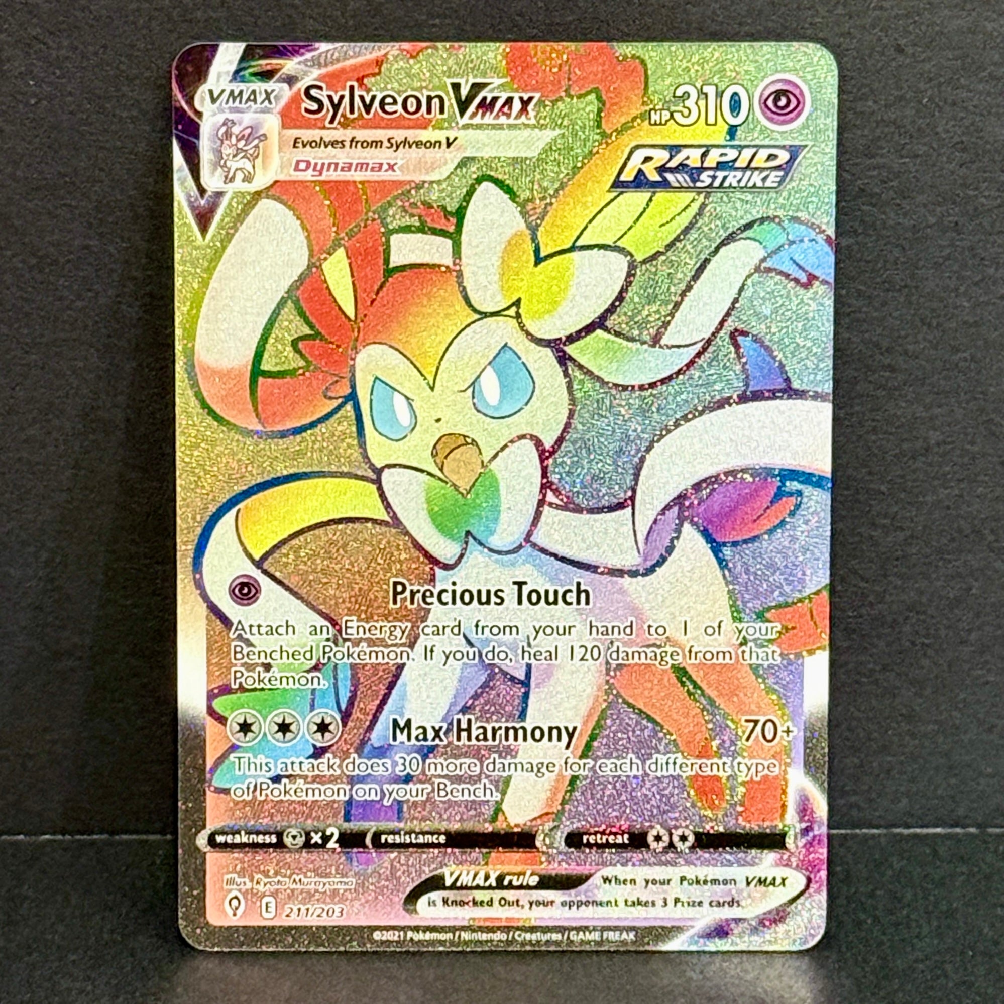 2021 Pokemon Evolving Skies 211/203 Sylveon VMAX Secret Rare