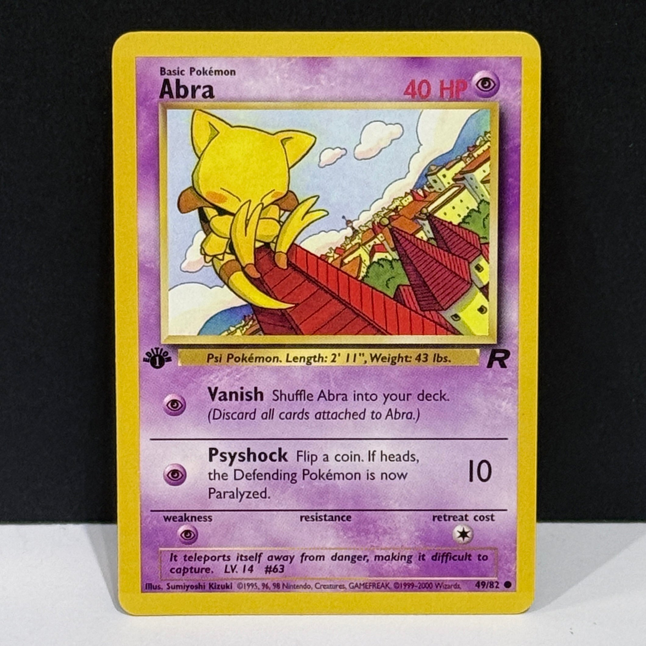 2000 Pokemon Team Rocket 49/82 Abra Common 1st Edition