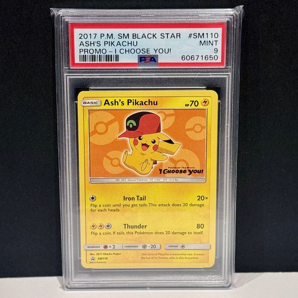 2017 Pokemon Sun & Moon Promo SM110 Ash's Pikachu Promo PSA 9