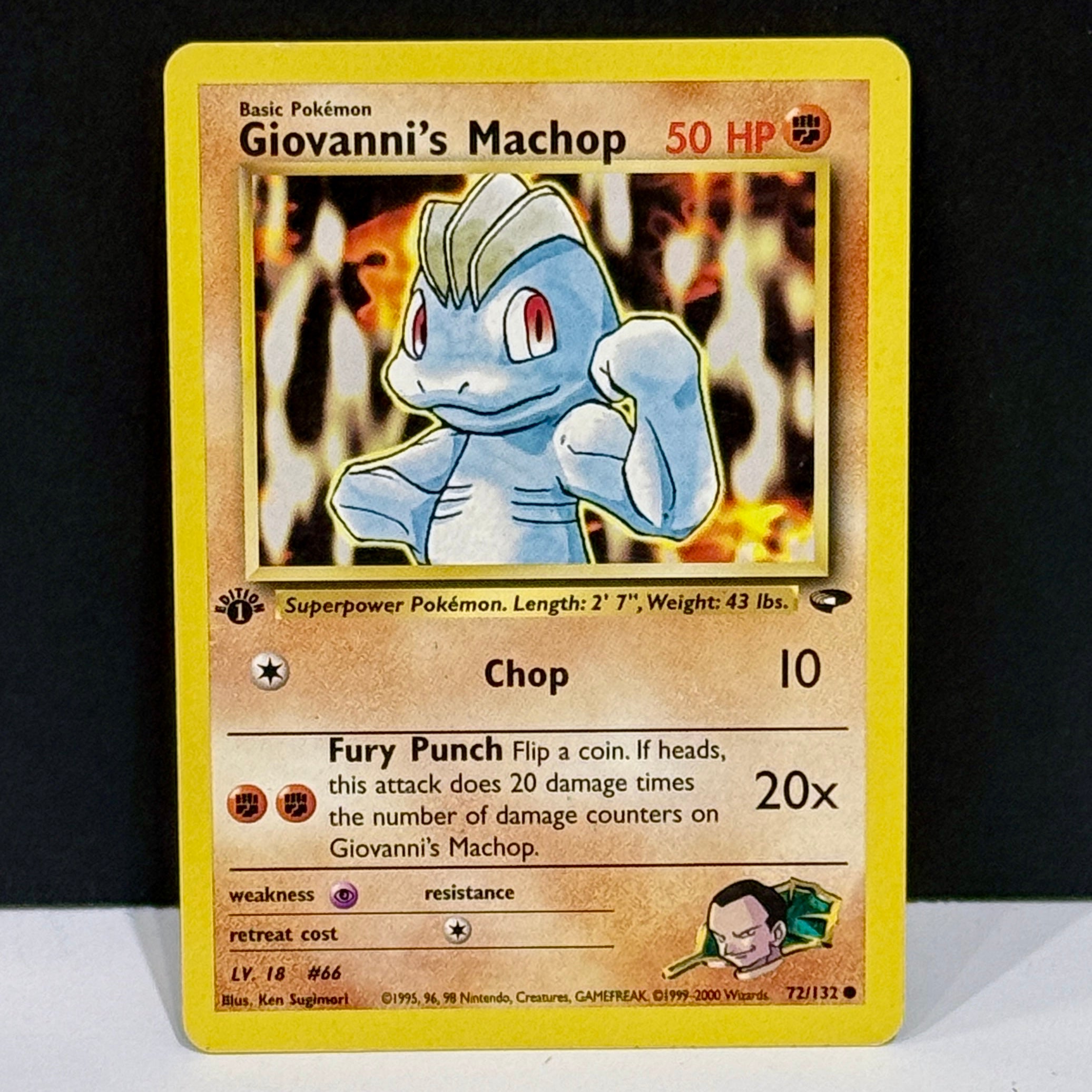 2000 Pokmeon Gym Challenge 72/132 Giovannis's Machop Common 1st Edition