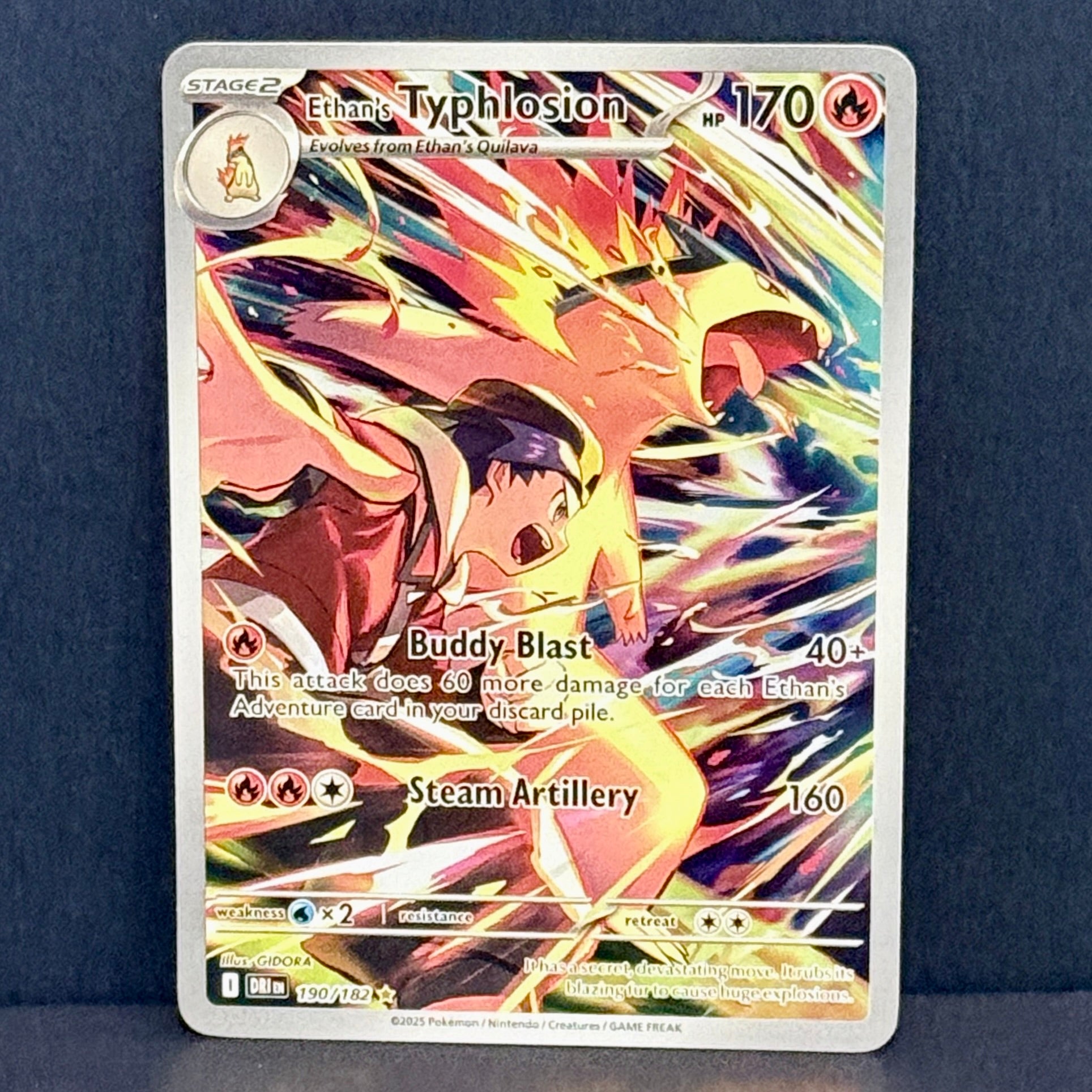 2025 Pokemon Destined Rivals 190/182 Ethan's Typhlosion Illustration Rare