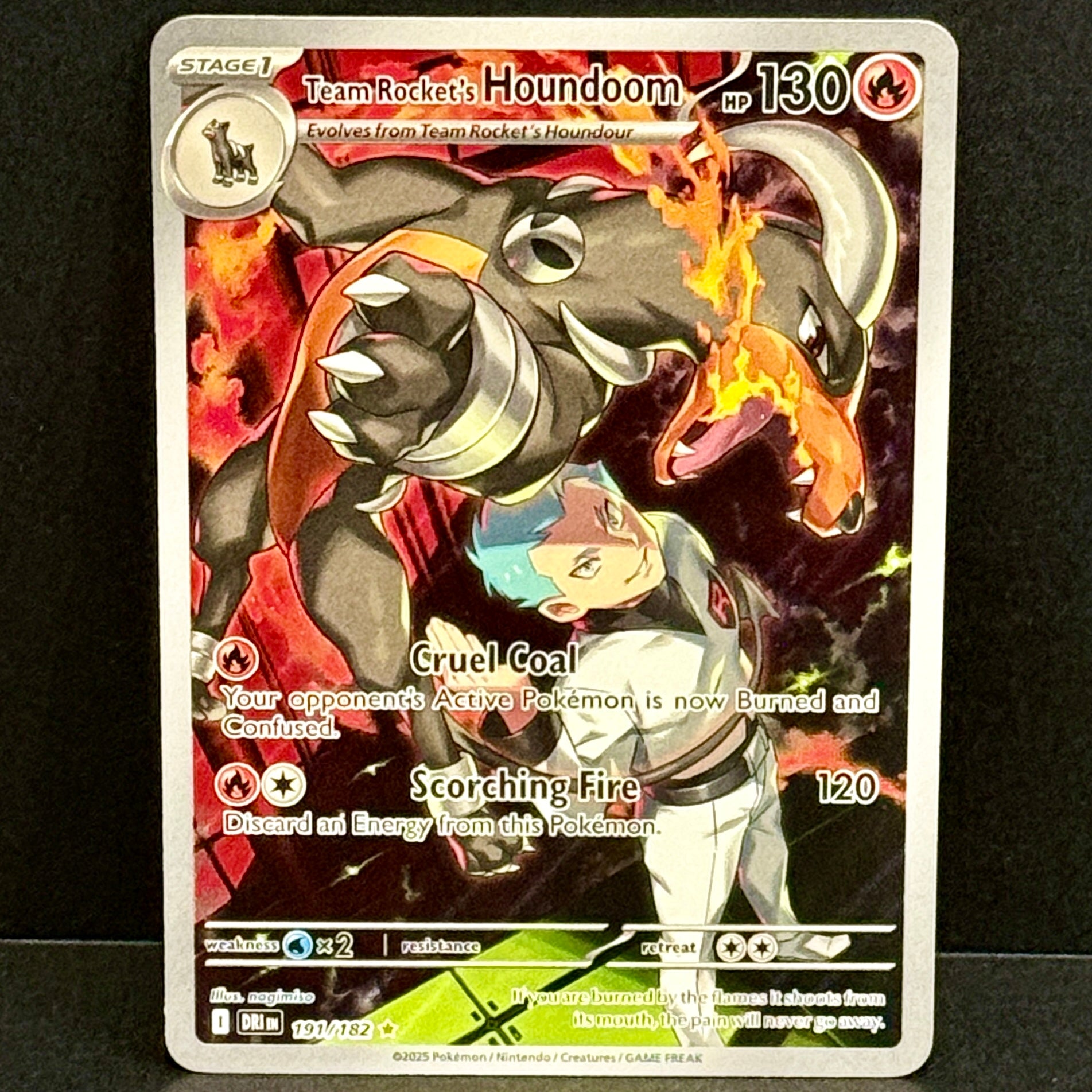 2025 Pokemon Destined Rivals 191/182 Team Rocket's Houndoom Illustration Rare
