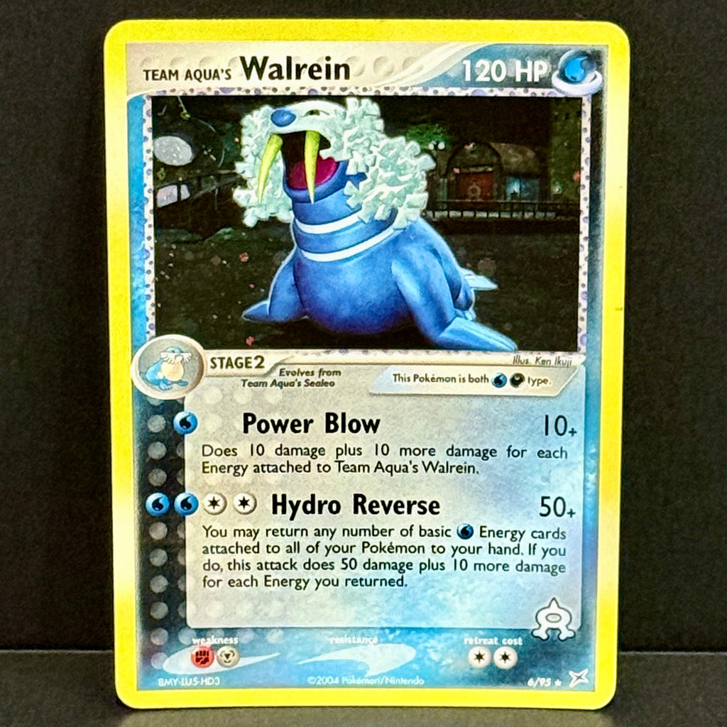 2004 Pokemon EX Team Magma vs Team Aqua 6/095 Team Aqua's Walrein Holo Rare