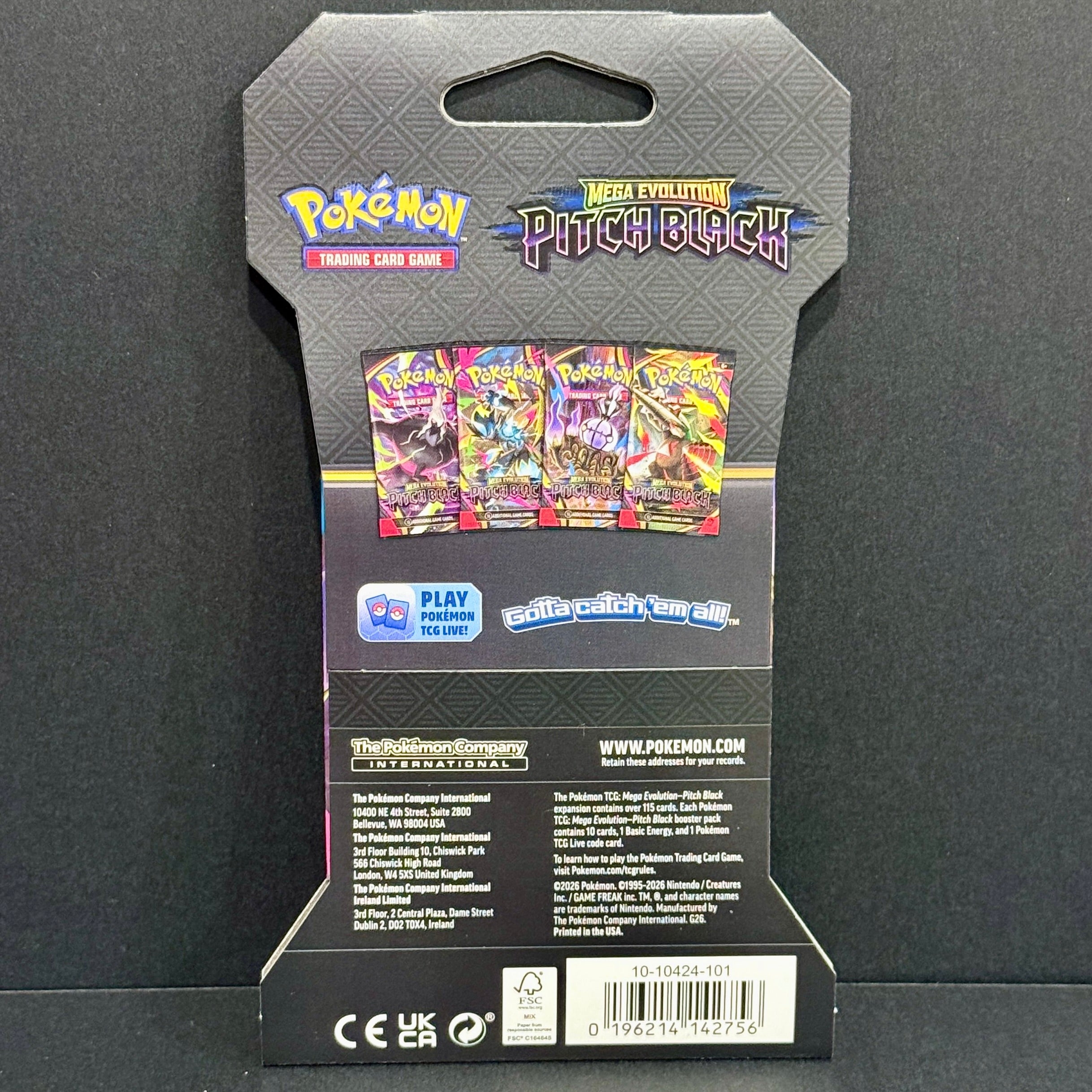 Pokemon Pitch Black Sleeved Booster Pack