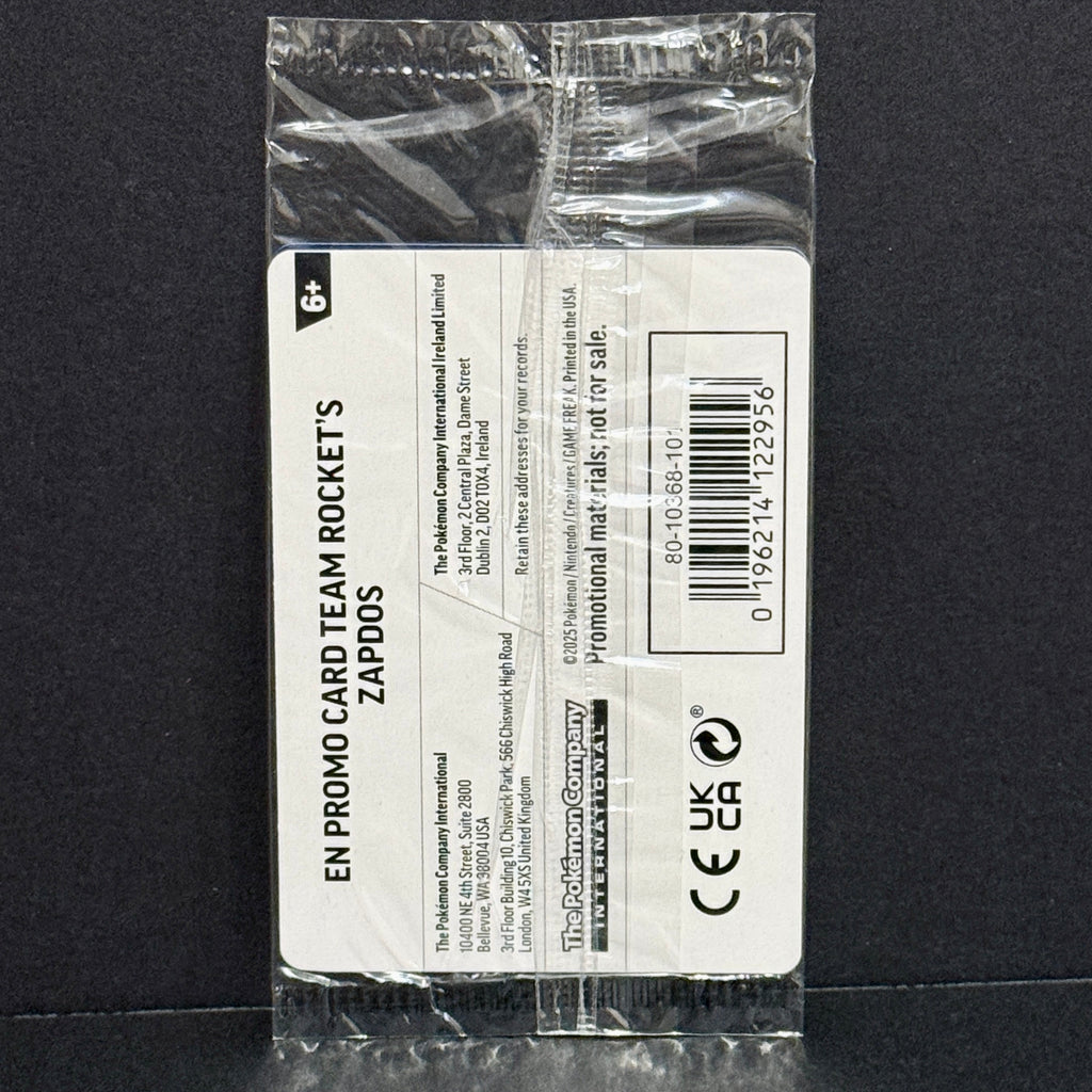 2025 Pokemon EB Games Stamped Promo 070/182 Team Rocket's Zapdos Promo SEALED