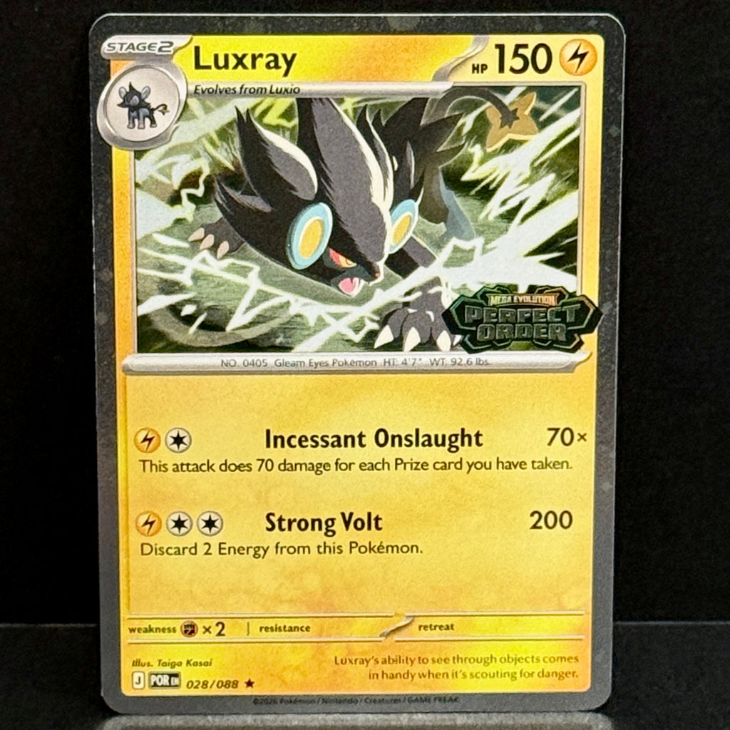 2026 Pokemon Perfect Order 028/088 Luxray Perfect Order Stamped Rare
