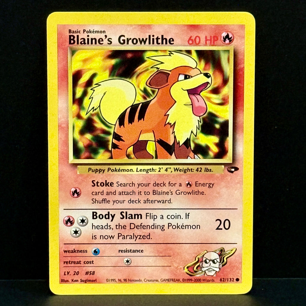 2000 Pokemon Gym Challenge 62/132 Blaine's Growlithe Common